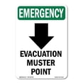 thumbnail image 1 of OSHA EMERGENCY Sign - Evacuation Muster With Symbol | Plastic Sign | Protect Your Business, Construction Site, Warehouse & Shop Area | Made in the USA, 1 of 5