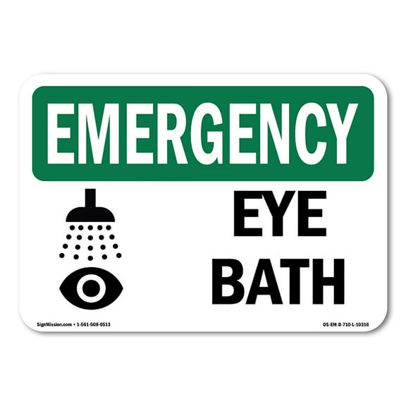 OSHA EMERGENCY Sign - Eye Bath | Decal | Protect Your Business, Construction Site, Warehouse & Shop Area | Made in the USA