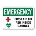 thumbnail image 1 of OSHA EMERGENCY Sign - First Aid Kit AED Inside Cabinet With Symbol | Decal | Protect Your Business, Work Site, Warehouse | Made in the USA, 1 of 5