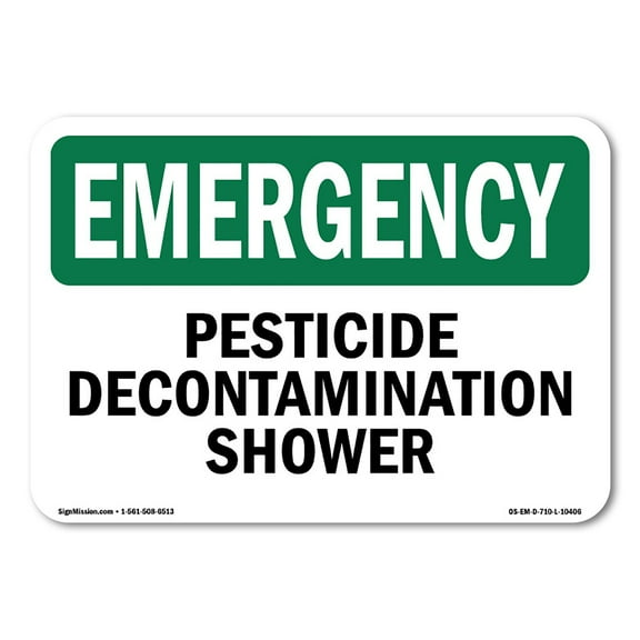 OSHA EMERGENCY Sign - Pesticide Decontamination Shower | Decal | Protect Your Business, Construction Site, Warehouse & Shop Area | Made in the USA
