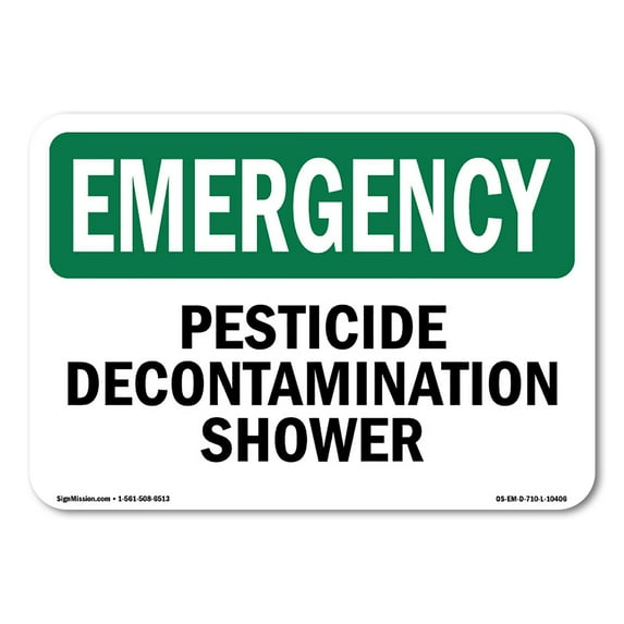 OSHA EMERGENCY Sign - Pesticide Decontamination Shower | Decal | Protect Your Business, Construction Site, Warehouse & Shop Area | Made in the USA