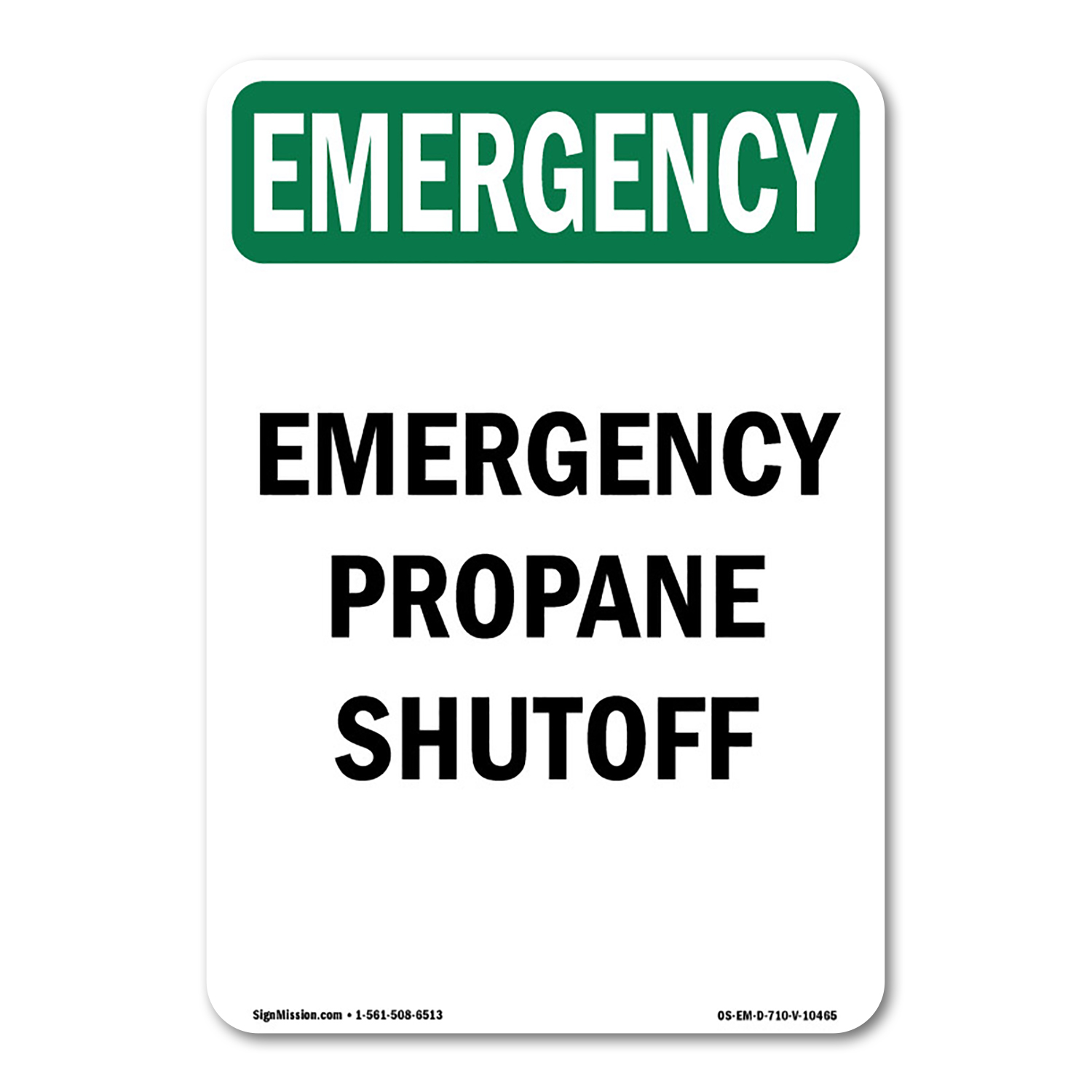 OSHA EMERGENCY Sign - Propane Shutoff | Decal | Protect Your Business ...
