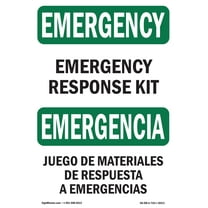 OSHA EMERGENCY Sign - Response Kit Bilingual | Plastic Sign | Protect Your Business, Construction Site, Warehouse & Shop Area | Made in the USA