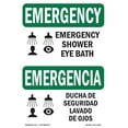 thumbnail image 1 of OSHA EMERGENCY Sign - Shower Eye Bath Bilingual | Decal | Protect Your Business, Construction Site, Warehouse & Shop Area | Made in the USA, 1 of 5