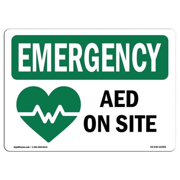 OSHA Emergency Sign - Aed on Site with Symbol