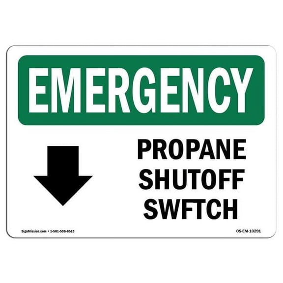 OSHA Emergency Sign - Electrical Propane Shutoff Switch with Symbol