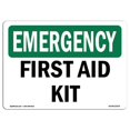 thumbnail image 1 of OSHA Emergency Sign - First Aid Kit, 1 of 1