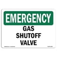 thumbnail image 1 of OSHA Emergency Sign - Gas Shutoff Valve, 1 of 1