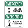thumbnail image 1 of OSHA Emergency Sign - Safety Shower with Symbol Bilingual, 1 of 1
