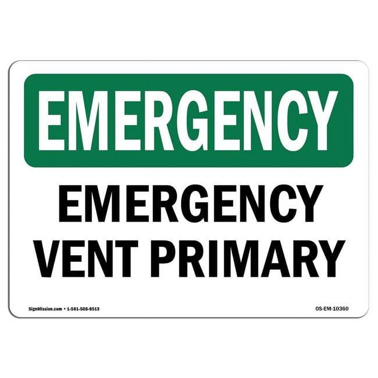 Vent Open Sign OSHA Emergency Sign - Vent Primary - Walmart.com