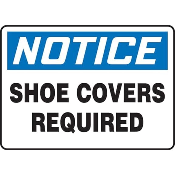 OSHA NOTICE : Shoe Covers Required - Specific Hazards Safety Sign Metal Sign 8 x 12 Inches \u2013 Clear Signage for Walls, Fences