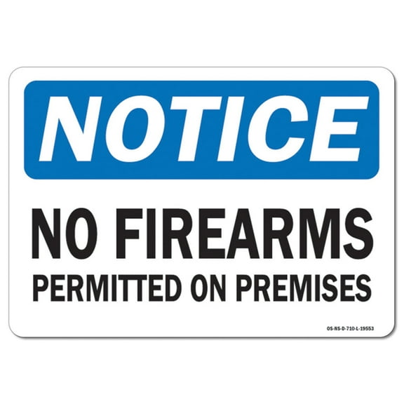 OSHA Notice Decal - No Firearms Permitted On Premises | Decal | Protect Your Business, Work Site, Warehouse & Shop Area |  Made in the USA