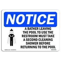 OSHA Notice Sign - A Bather Leaving The Pool To Sign With Symbol | Decal | Protect Your Business, Construction Site |  Made in the USA
