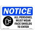 thumbnail image 1 of OSHA Notice Sign - All Personnel Must Wear Face | Plastic Sign | Protect Your Business, Construction Site, Warehouse & Shop Area |  Made in the USA, 1 of 5