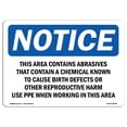 thumbnail image 1 of OSHA Notice Sign - This Area Contains Abrasives That Contain | Plastic Sign | Protect Your Business, Work Site, Warehouse & Shop Area |  Made in the USA, 1 of 5