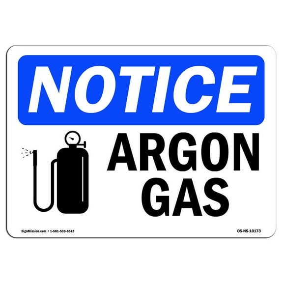 OSHA Notice Sign - Argon Gas Sign With Symbol | Decal | Protect Your Business, Construction Site, Warehouse & Shop Area |  Made in the USA