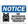 thumbnail image 1 of OSHA Notice Sign - No Backpacks Allowed On Property | Plastic Sign | Protect Your Business, Construction Site, Warehouse & Shop Area |  Made in the USA, 1 of 5