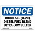 thumbnail image 1 of OSHA Notice Sign - Biodiesel (B-20) Diesel Fuel Blend Ultra-Low | Plastic Sign | Protect Your Business, Work Site, Warehouse & Shop Area |  Made in the USA, 1 of 5