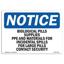 OSHA Notice Sign - Biological Spill Supplies PPE And Materials | Plastic Sign | Protect Your Business, Work Site, Warehouse & Shop Area |  Made in the USA