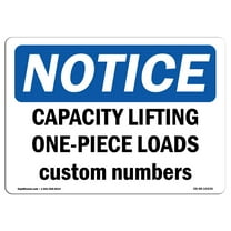 OSHA Notice Sign - Capacity Lifting | Plastic Sign | Protect Your Business, Construction Site, Warehouse & Shop Area | Made in the USA