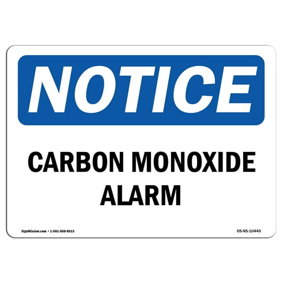 OSHA Notice Sign - Carbon Monoxide Alarm | Decal | Protect Your Business, Construction Site, Warehouse & Shop Area |  Made in the USA