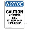 thumbnail image 1 of OSHA Notice Sign - Caution Automatic Fire Extinguisher | Plastic Sign | Protect Your Business, Construction Site, Warehouse & Shop Area | Made in the USA, 1 of 5