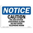 thumbnail image 1 of OSHA Notice Sign - Caution FM-200 System Discharge Alarm Do |  Aluminum Sign | Protect Your Business, Work Site, Warehouse & Shop Area |  Made in the USA, 1 of 6
