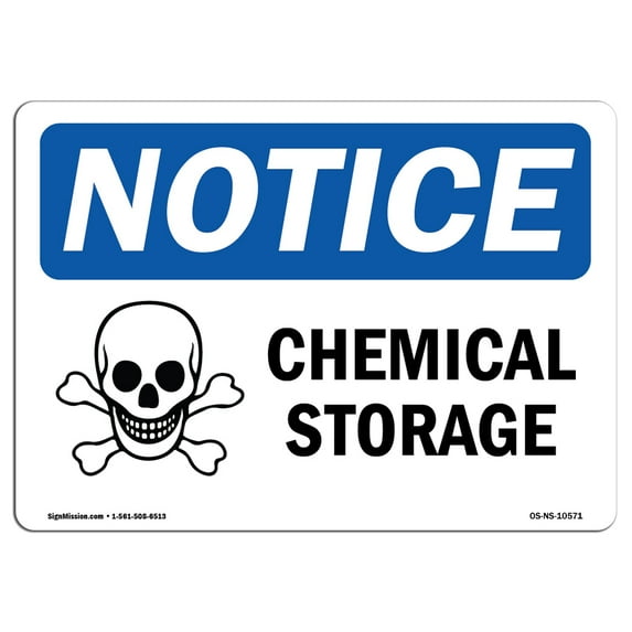 OSHA Notice Sign - Chemical Storage | Plastic Sign | Protect Your Business, Construction Site, Warehouse & Shop Area | Made in the USA