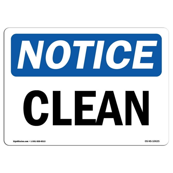 OSHA Notice Sign - Clean | Plastic Sign | Protect Your Business, Construction Site, Warehouse & Shop Area |  Made in the USA