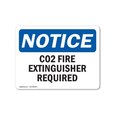 OSHA Notice Sign - Co2 Fire Extinguisher Inside | Plastic Sign | Protect Your Business, Construction Site, Warehouse & Shop Area |  Made in the USA