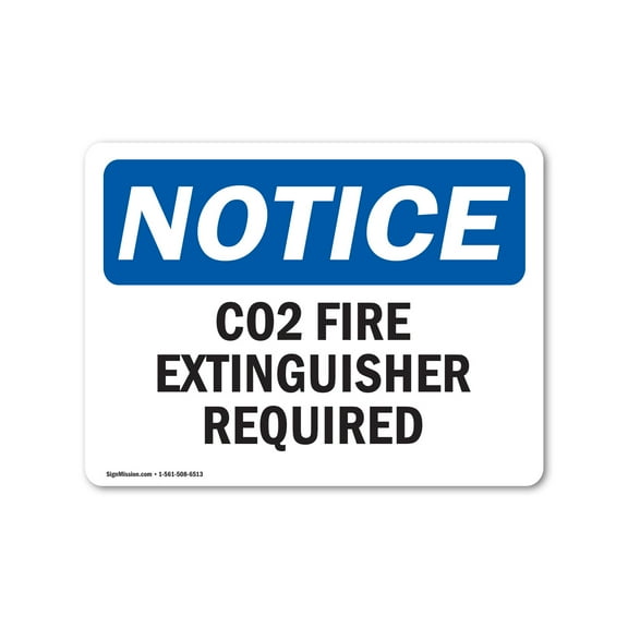 OSHA Notice Sign - Co2 Fire Extinguisher Inside | Plastic Sign | Protect Your Business, Construction Site, Warehouse & Shop Area |  Made in the USA