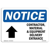 OSHA Notice Sign - Contractor Material And Equipment Sign With Symbol | Decal | Protect Your Business Work Site |  Made in the USA