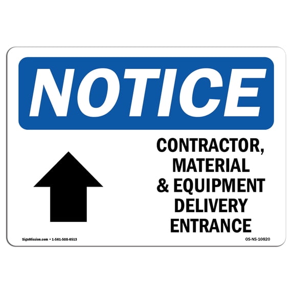 OSHA Notice Sign - Contractor Material And Equipment | Aluminum Sign | Protect Your Business Construction Site Warehouse & Shop Area | Made in the USA