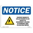 thumbnail image 1 of OSHA Notice Sign - Customer Owned PV Solar System | Plastic Sign | Protect Your Business, Construction Site, Warehouse & Shop Area |  Made in the USA, 1 of 5