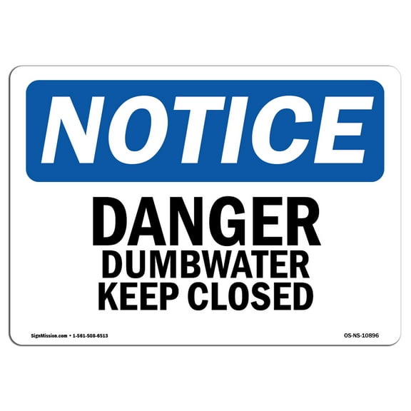 OSHA Notice Sign - Danger Dumbwaiter Keep Closed | Decal | Protect Your Business, Construction Site, Warehouse |  Made in the USA