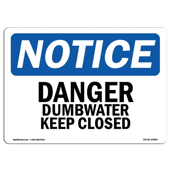 OSHA Notice Sign - Danger Dumbwaiter Keep Closed | Plastic Sign | Protect Your Business, Construction Site, Warehouse & Shop Area |  Made in the USA