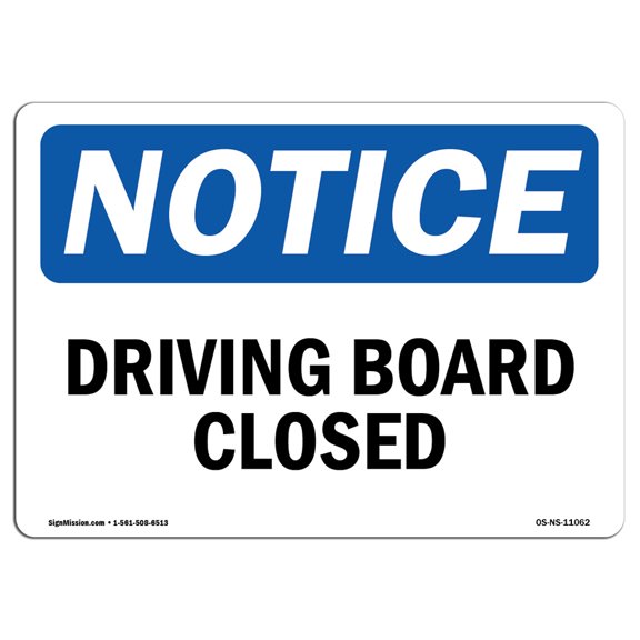 OSHA Notice Sign - Diving Board Closed | Decal | Protect Your Business, Construction Site, Warehouse & Shop Area |  Made in the USA