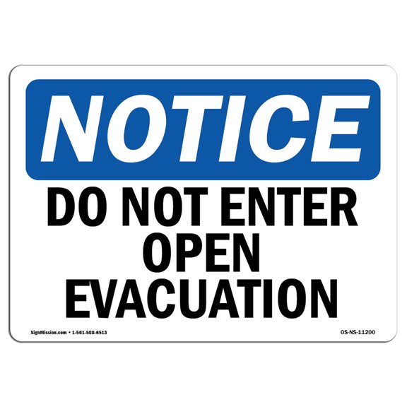 OSHA Notice Sign - Do Not Enter Open Excavation | Plastic Sign | Protect Your Business, Construction Site, Warehouse & Shop Area |  Made in the USA