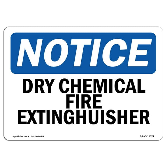OSHA Notice Sign - Dry Chemical Fire Extinguisher | Decal | Protect Your Business, Construction Site, Warehouse | Made in the USA