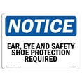thumbnail image 1 of OSHA Notice Sign - Ear Eye And Safety Shoe Protection Required | Plastic Sign | Protect Your Business Work Site Warehouse & Shop Area |  Made in the USA, 1 of 5