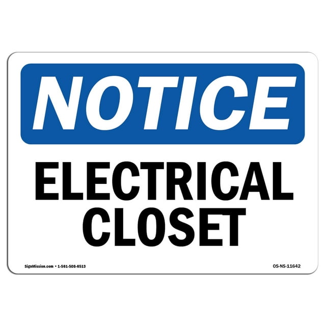 OSHA Notice Sign - Electrical Closet | Plastic Sign | Protect Your ...