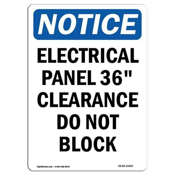 OSHA Notice Sign - Electrical Panel 36 Clearance