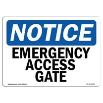 OSHA Notice Sign - Emergency Access Gate | Decal | Protect Your Business, Construction Site, Warehouse & Shop Area |  Made in the USA