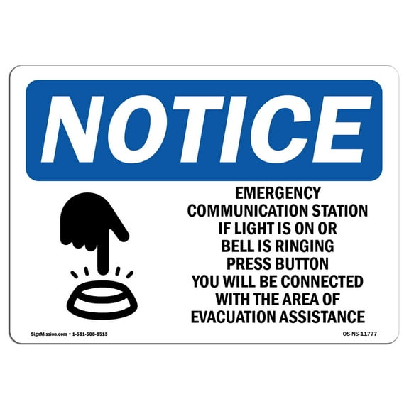 OSHA Notice Sign - Emergency Communication Station | Plastic Sign | Protect Your Business, Construction Site, Warehouse & Shop Area |  Made in the USA