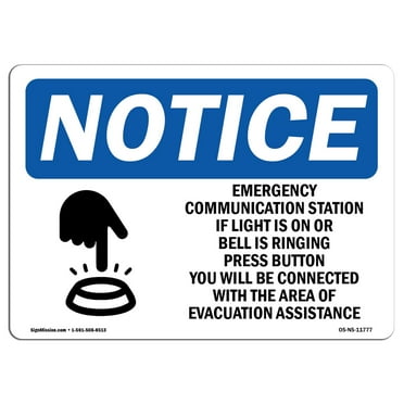 OSHA Notice Sign - Emergency Communication Station Sign With Symbol | Decal | Protect Your Business, Construction Site |  Made in the USA