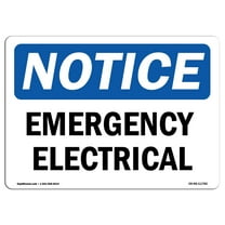 OSHA Notice Sign - Emergency Electrical | Decal | Protect Your Business, Construction Site, Warehouse & Shop Area |  Made in the USA
