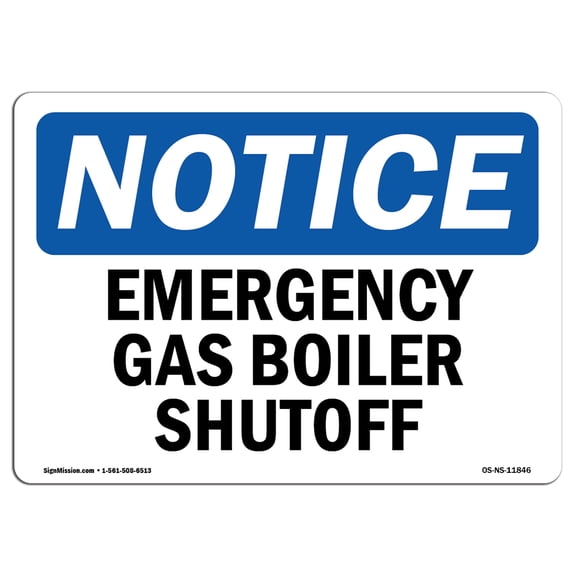 OSHA EMERGENCY Sign - Propane Shutoff Switch [Left Arrow] With Symbol ...