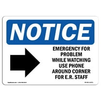 OSHA Notice Sign - Emergency Or Problem While Waiting Sign With Symbol | Decal | Protect Your Business, Work Site |  Made in the USA