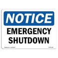 thumbnail image 1 of OSHA Notice Sign - Emergency Shutdown | Decal | Protect Your Business, Construction Site, Warehouse & Shop Area |  Made in the USA, 1 of 4
