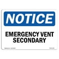 thumbnail image 1 of OSHA Notice Sign - Emergency Vent Secondary | Decal | Protect Your Business, Construction Site, Warehouse & Shop Area |  Made in the USA, 1 of 4